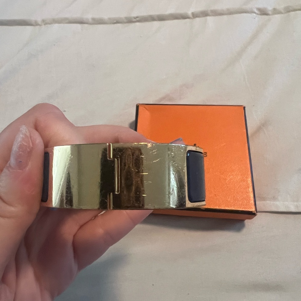 Hermes Large Navy click clack cuff - Picture 4 of 5
